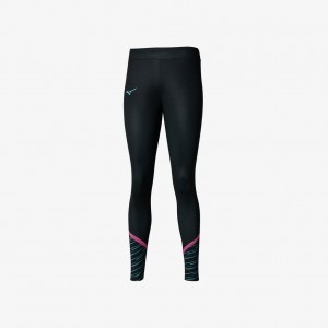Mizuno ATHELETIC GRAPHIC LEGGINGS Černé | CZ_MZN70549
